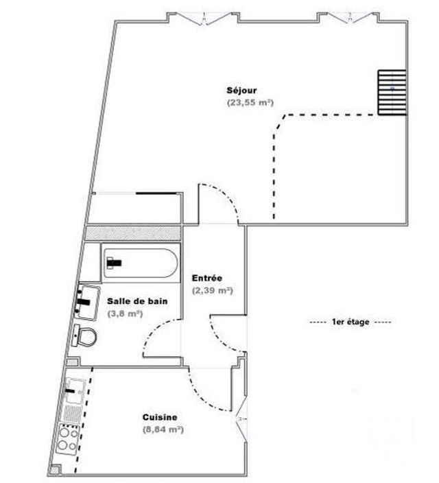 Appartement F1 à vendre - 1 pièce - 38.58 m2 - BRUNOY - 91 - ILE-DE-FRANCE - Century 21 Ougier