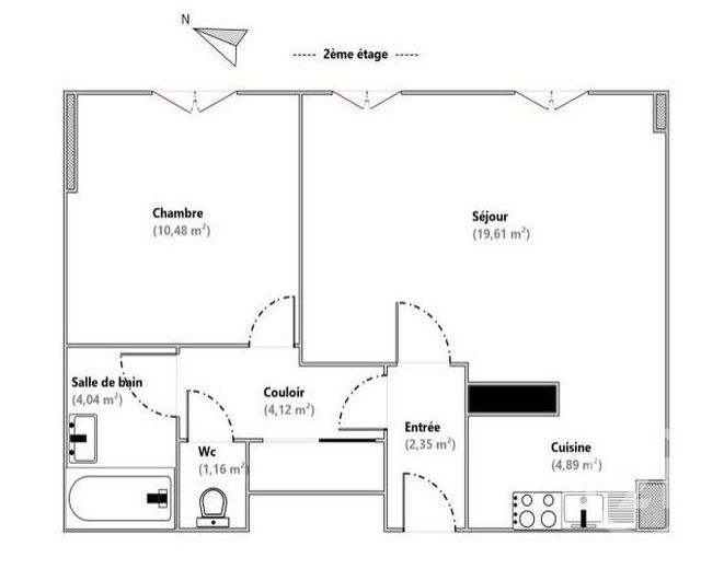 Appartement F2 à louer - 2 pièces - 46.65 m2 - BRUNOY - 91 - ILE-DE-FRANCE - Century 21 Ougier